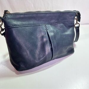 American Leather Co Cleveland Black Pebbled Leather Crossbody Bag.